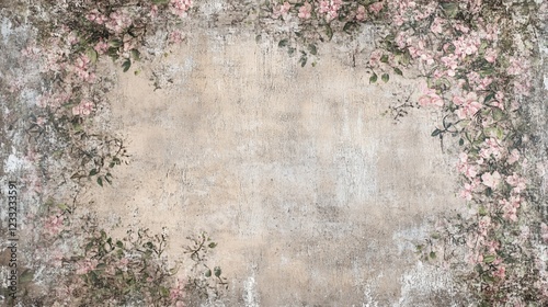 Textured background with pink floral accents, perfect for vintage or rustic designs