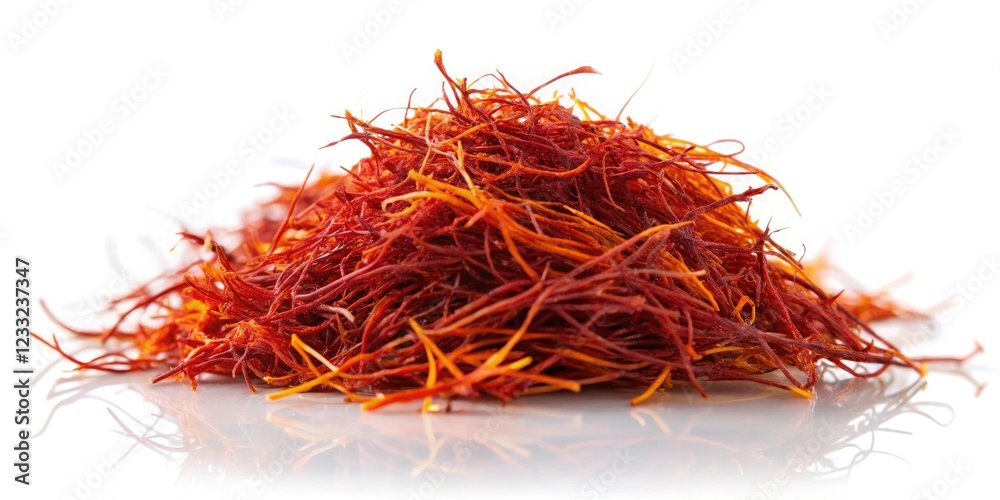 Fototapeta premium Saffron Spice Threads Isolated on Transparent Background - Vibrant Culinary Herb for Cooking and Food Photography