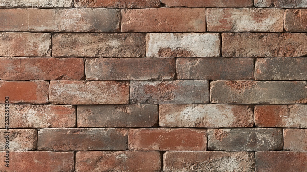 Fototapeta premium Rustic Red Brick Wall with Textured Surface and Natural Variations