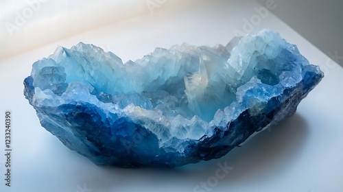 Quartz Gemstone with Geologic Patterns and Sapphire Hues