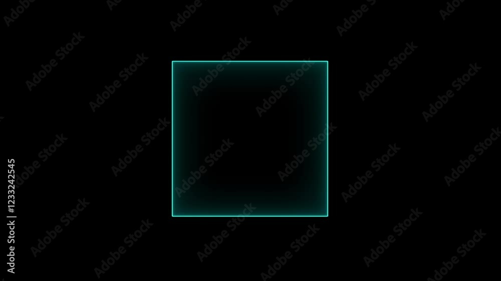 glowing neon light. square frame royal blue color animation neon light on black background. Abstract glowing neon frame rectangle icon animation background. glowing neon light. square frame royal blue color animation neon light on black background. Abstract glowing neon frame rectangle icon animation background.
