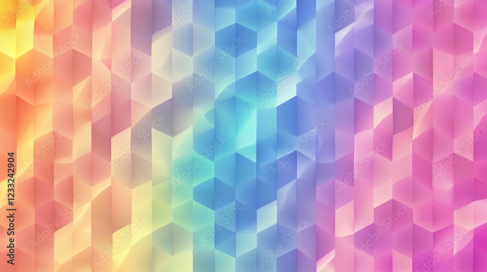 Colorful Hexagonal Pattern with Soft Gradient Background Colorful Hexagonal Pattern with Soft Gradient Background