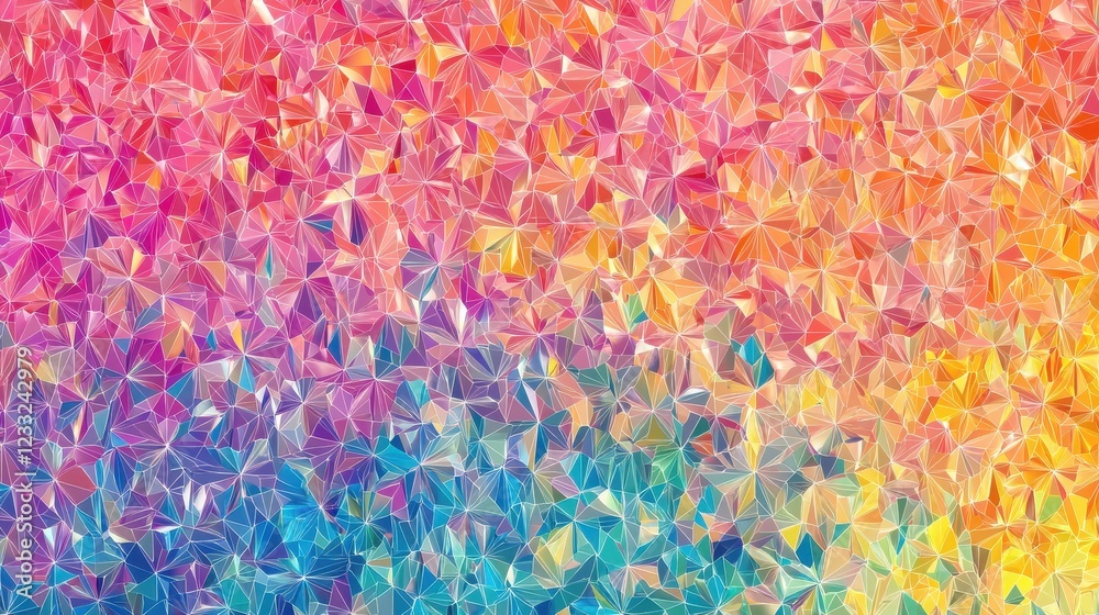 Fototapeta premium Vibrant Abstract Geometric Background with Colorful Triangles