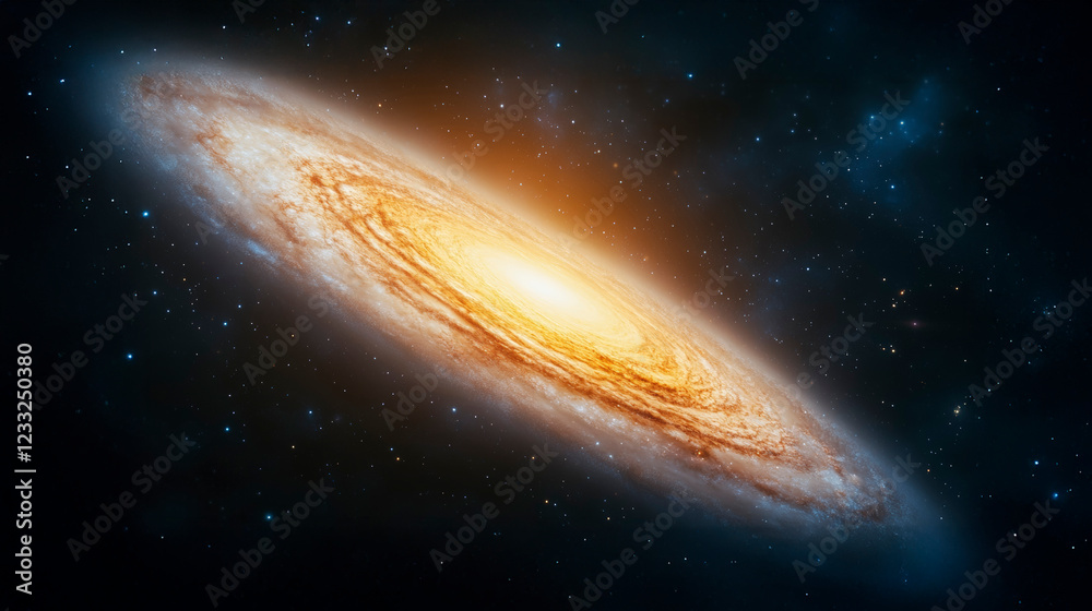 Fototapeta premium Explore the stunning spiral galaxy image, capturing cosmic beauty, star formations, astronomical marvels, and breathtaking celestial wonders today.