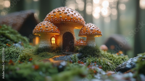 Enchanting Adventures Begin in a Small Mushroom House: A Delightful 3D Cartoon Animation Full of Whimsy and Imagination