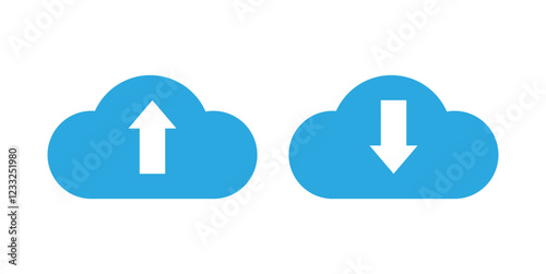 Cloud Storage Backup Icon Isolated on a white background