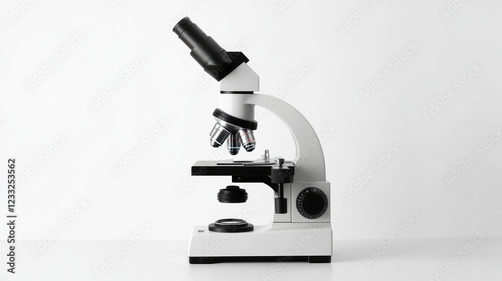 White Microscope on a White Background White Microscope on a White Background