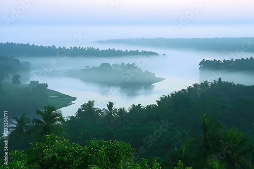 Misty River Valley - Lush Tropical Paradise photo