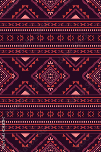Southwest Aztec geometric Native American Mexican Navajo tribal ethnic boho indian texture ornament seamless pattern fabric colorful design vector for woven textile printing blanket rug carpet fashion