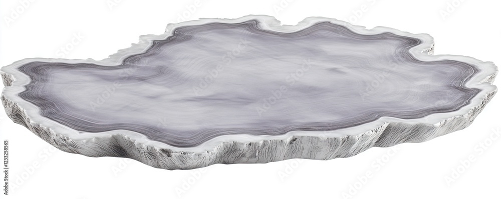 Obraz premium Grey agate serving tray, irregular shape, home decor, white background