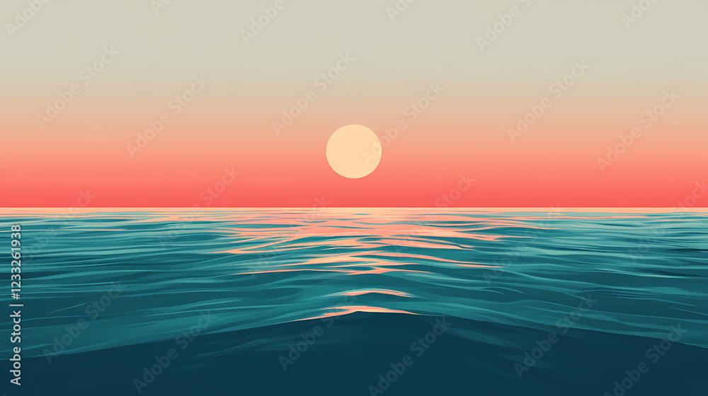 Minimalist ocean horizon wallpaper. horizon. illustration. Ocean Horizon. Illustration Minimalist ocean horizon wallpaper. horizon. illustration. Ocean Horizon. Illustration