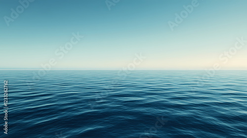 Wallpaper Mural The ocean is calm and peaceful, with no visible land in the distance. Ocean Horizon. Illustration Torontodigital.ca