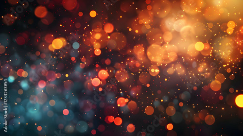 A vibrant abstract background filled with colorful bokeh lights in various sizes.