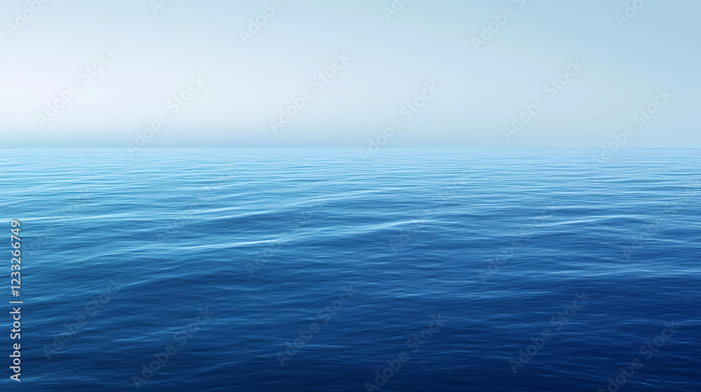 Fototapeta premium Blue gradient abstract background with soft horizontal transitions. Ocean Horizon. Illustration