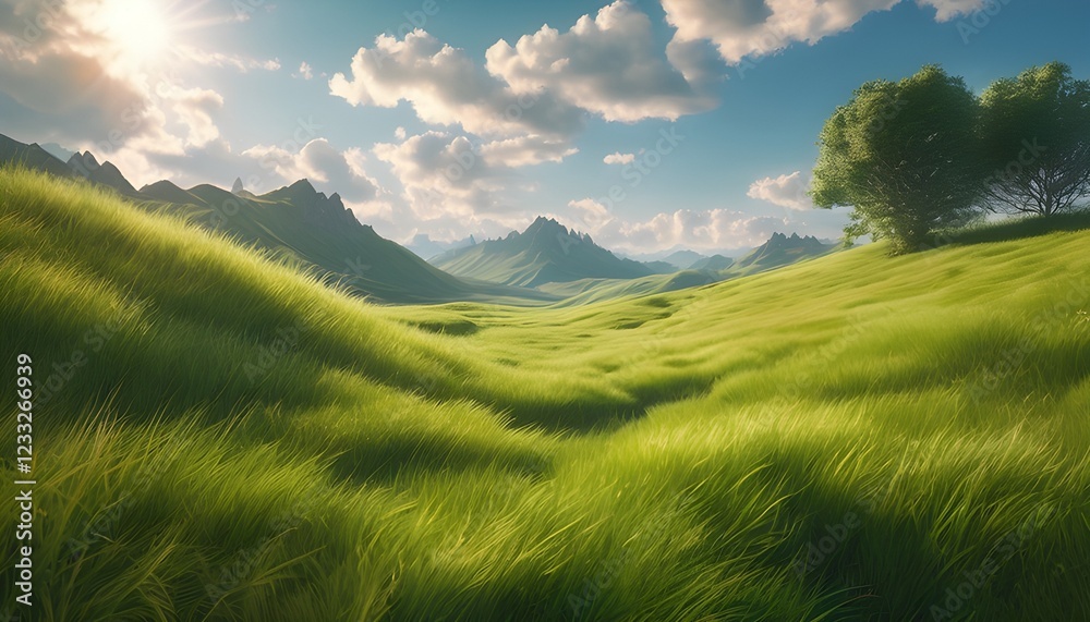 Naklejka premium landscape in summer