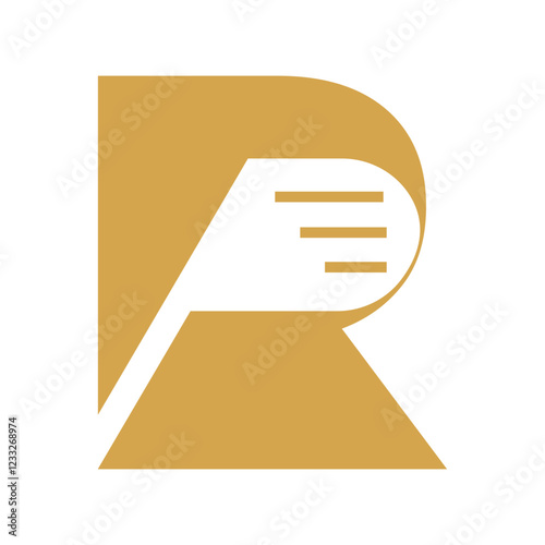 Initial Letter R Golf Logo Design With Golf Stick, Sport concept photo