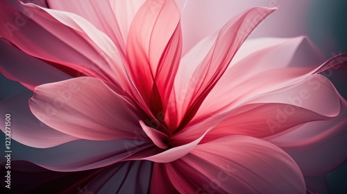 Soft pink and blue shapes merging in an abstract flow 