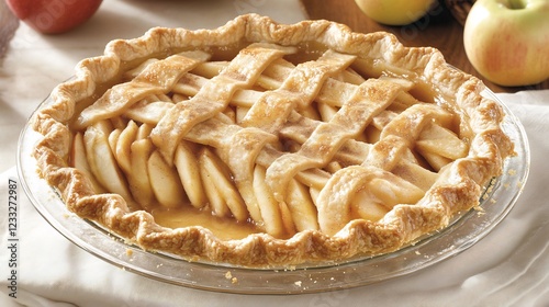 Classic American apple pie a flaky buttery crust and a warm cinnamonspiced filling photo