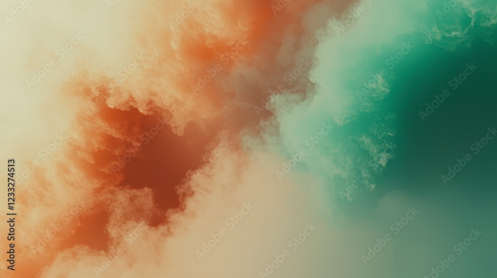 Obraz premium Abstract Fluid Art in Shades of Teal and Orange for Creative Projects