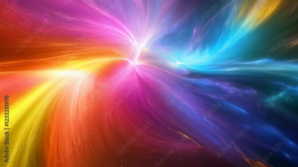 Ethereal Cosmic Swirl of Dynamic Light and Color Patterns