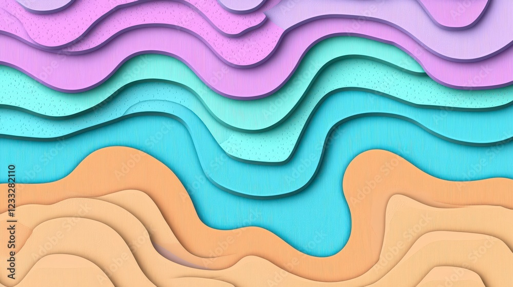 Fototapeta premium Colorful Abstract Layers in Paper Cut Design for Creative Projects