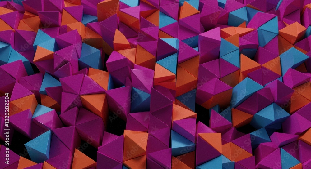 Geometric Prism: A vibrant abstract composition features a multitude of colorful geometric prisms, creating a dynamic and visually striking display. Geometric Prism: A vibrant abstract composition features a multitude of colorful geometric prisms, creating a dynamic and visually striking display.