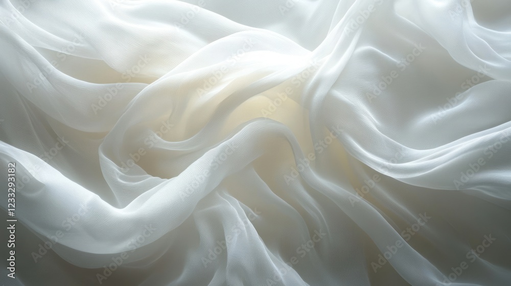 Fototapeta premium Elegant White Draped Fabric: A Textured Masterpiece