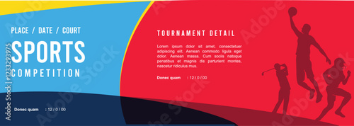 Great editable vector file multisport players graphic silhouette in abstract pop art and unique style best for your digital design and print mockup