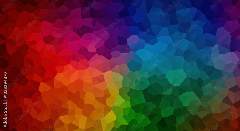 Rainbow Crystal Abstract: A dazzling abstract background composed of vibrant, overlapping geometric shapes in a spectrum of colors, resembling a captivating crystal formation. Rainbow Crystal Abstract: A dazzling abstract background composed of vibrant, overlapping geometric shapes in a spectrum of colors, resembling a captivating crystal formation.
