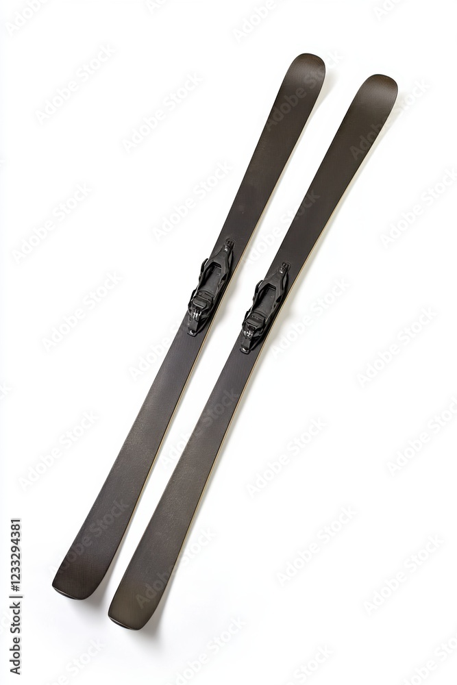 Closeup view of skis in skiing season Closeup view of skis in skiing season