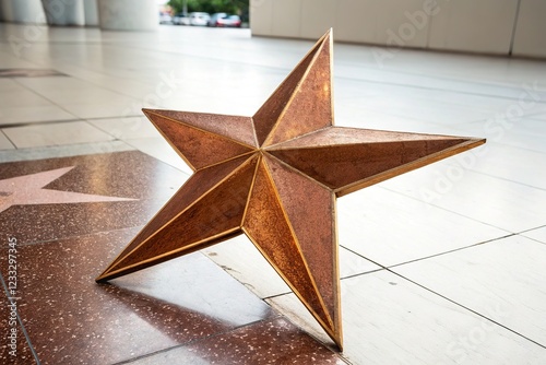 3D Bronze Star Isolated on White Background photo