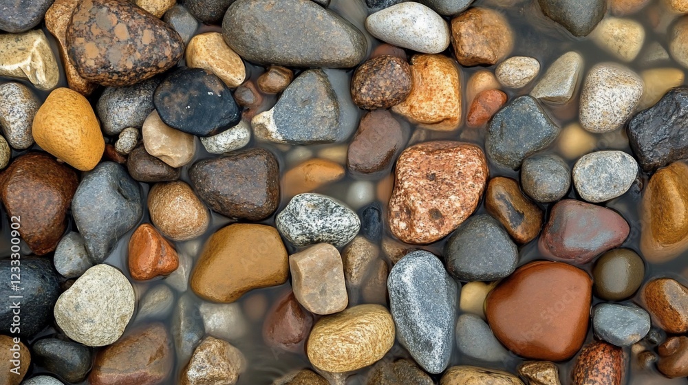 A close-up view of smooth stones in shallow water, showcasing their natural beauty A close-up view of smooth stones in shallow water, showcasing their natural beauty