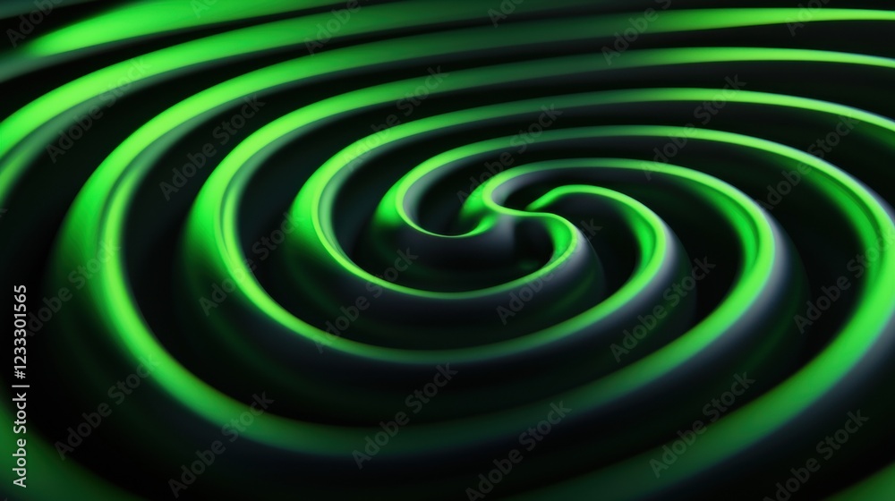 Abstract green spiral pattern with smooth curves Abstract green spiral pattern with smooth curves