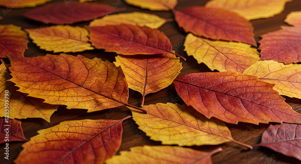 pattern of dried autumn leaves in shades of red, orange, and yellow, arranged in a random overlapping pattern pattern of dried autumn leaves in shades of red, orange, and yellow, arranged in a random overlapping pattern