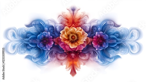 Abstract Floral Symphony: A Kaleidoscope of Colors and Swirls