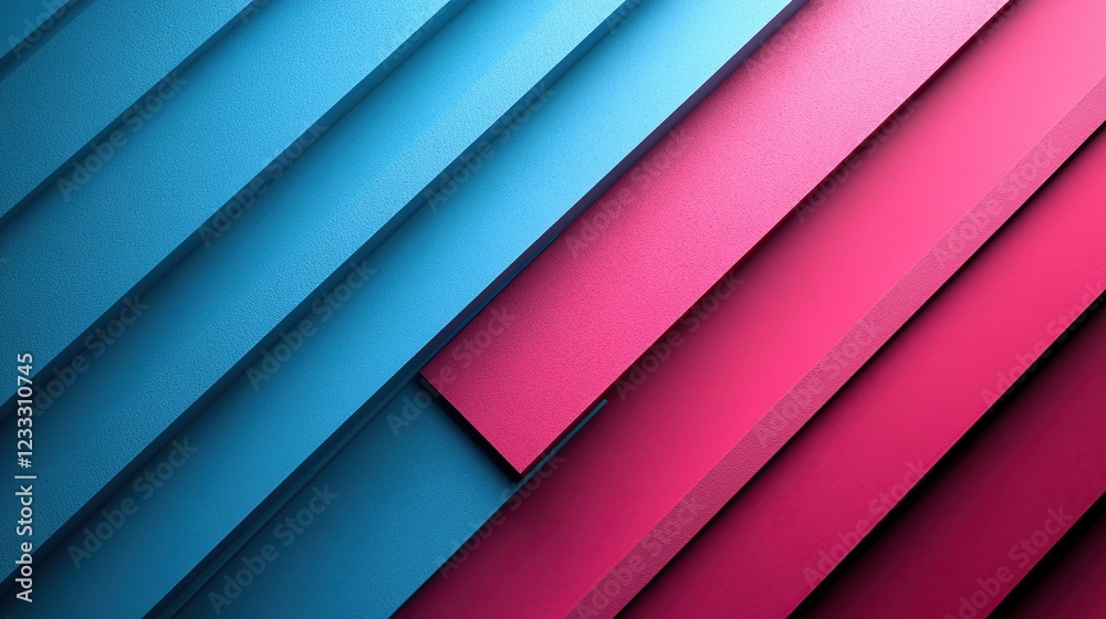 Fototapeta premium Abstract diagonal blue pink stripes background texture design