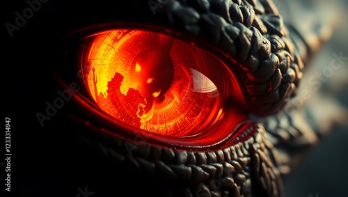 A dragon's eye burning with an ancient molten light.
