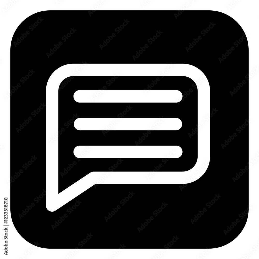 icon Message in black color and glyph style icon Message in black color and glyph style