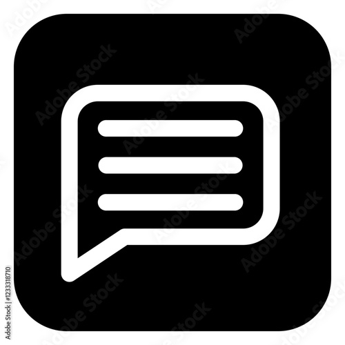 icon Message in black color and glyph style