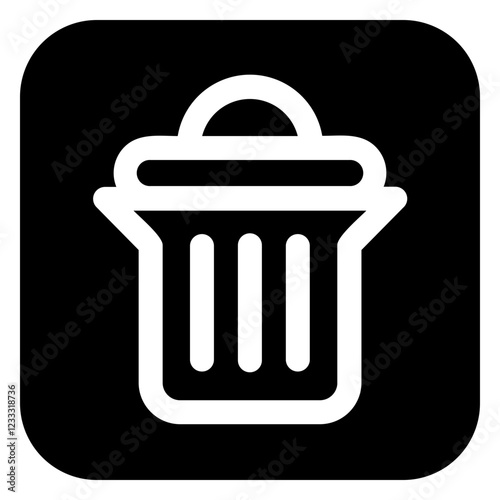 icon Rubbish in black color and glyph style