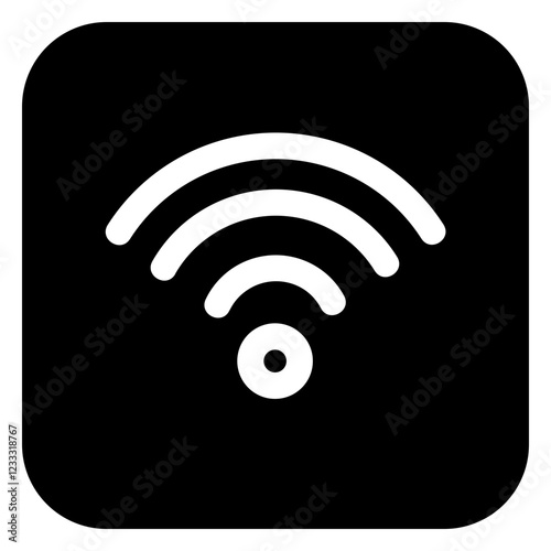 icon WIFI in black color and glyph style