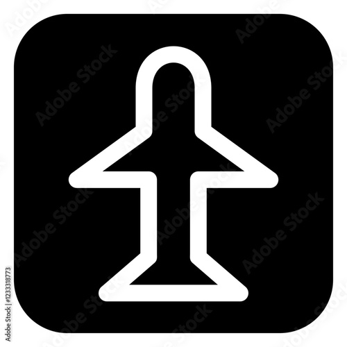 icon Airplane Mode in black color and glyph style