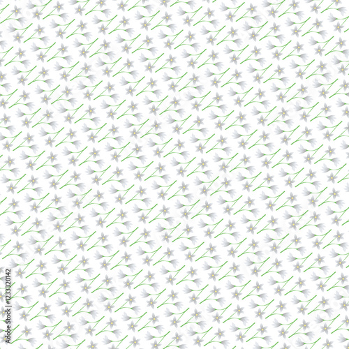 minimalist white floral pattern background