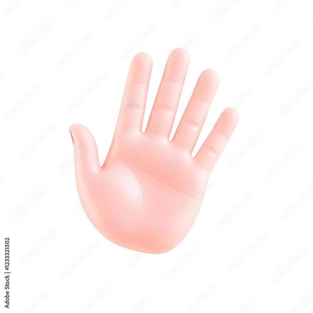 raised hand high quality png isolated on transparent background