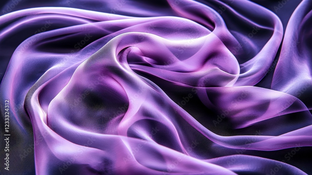 Fototapeta premium Ethereal Purple Silk Fabric Flowing in Soft Liquid Motion