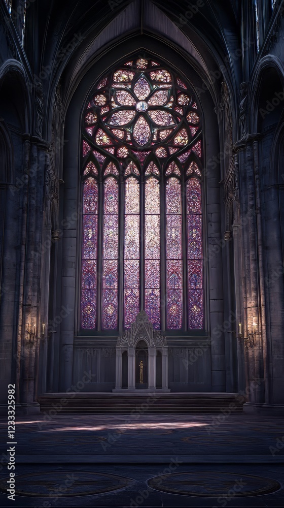 Fototapeta premium Grand cathedral with stained glass