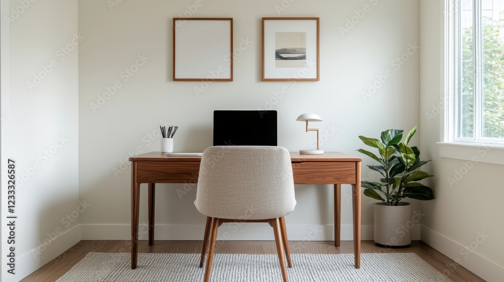 Modern Minimalist Home Office with Elegant Decor Modern Minimalist Home Office with Elegant Decor