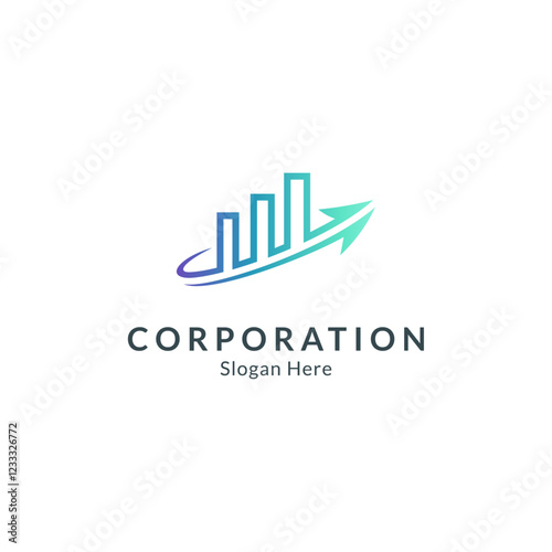 Free Download graphic chart business logo with fast up arrow in flat design - GFXLoad