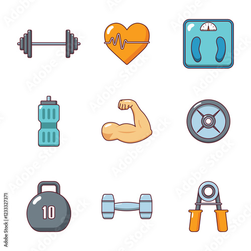 Fitness, Gym Icon Set