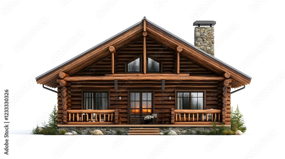 Modern and Rustic Wooden Houses Portrait In White Background with Stunning Architecture Modern and Rustic Wooden Houses Portrait In White Background with Stunning Architecture